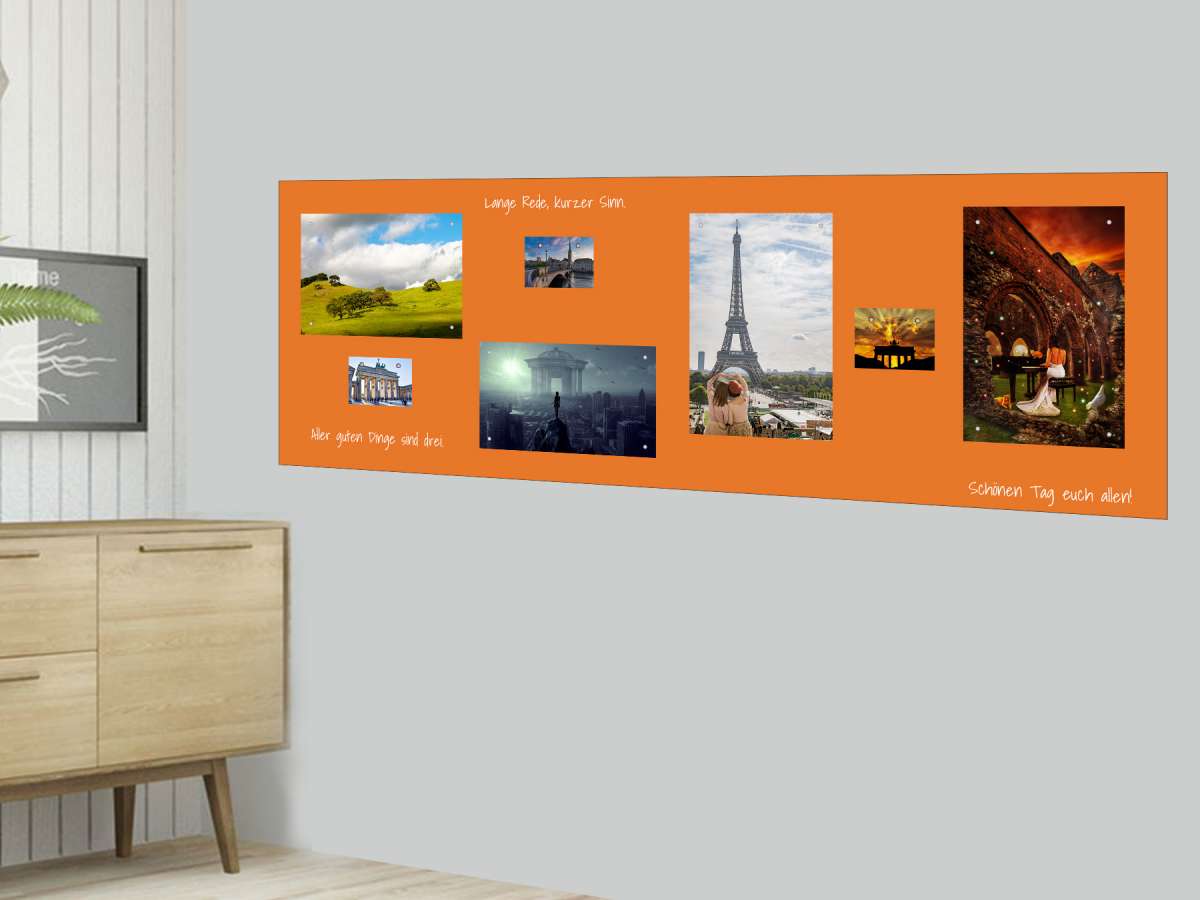 250x120cm | Whiteboardfolie selbstklebend & magnetisch | orange