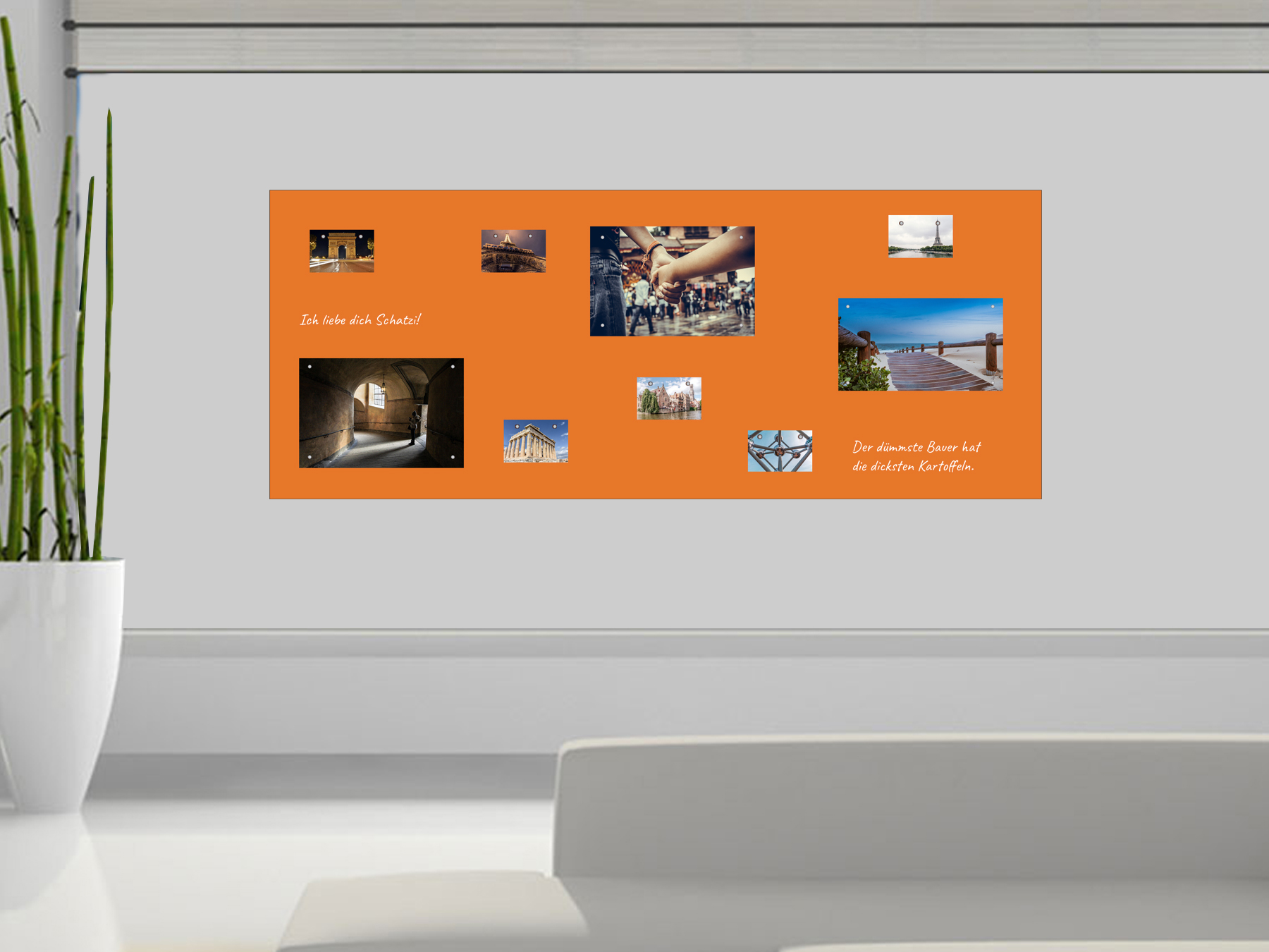 250x100cm | Whiteboardfolie selbstklebend & magnetisch | orange